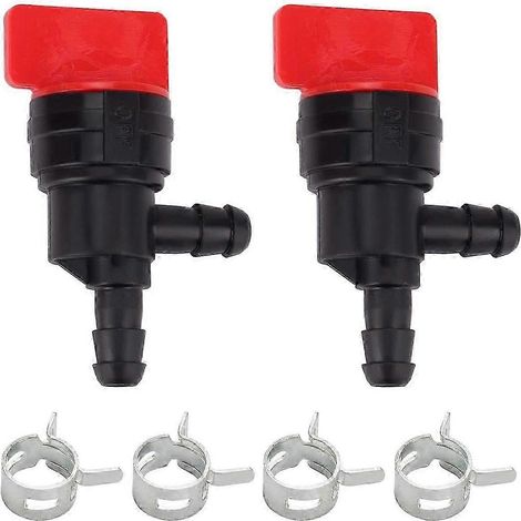 2 vannes d'arrêt de carburant à 90 degrés de 1/4 pouce pour Briggs & Stratton 698181 494539 697944 Tecumseh 358 (1/5)