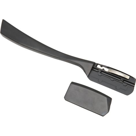 Porte-lame de rasoir manuel en alliage de zinc noir, design vintage et ergonomique pour une coupe précise (1/5)