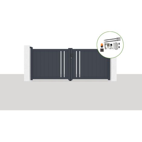 Portón eléctrico batiente 3x1,2m GIONA + motorización TANKER B250 (1/5)