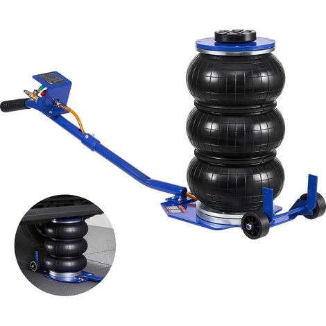 Cric pneumatique 3T à coussin d'air, 3 sacs gonflables, 6 tubes en acier, levage 450 mm, montée rapide 1-6 s, poignée longue et patin caoutchouc pour autos, SUV, pick-up, réparation et garage (1/5)