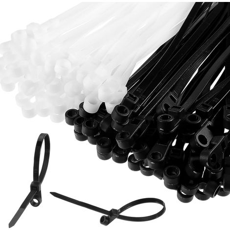 Lot de 100 serre-câbles universels en nylon et plastique avec trou de vis auto-bloquants pour la maison, le bureau, le jardinage, la gestion des câbles (1/5)