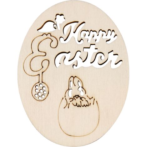 Ornement En Bois Non Finition - Œuf De Pâques En Bois Naturel - Pour Décoration Artisanale - Diamètre 8 Cm - 1 Pièce (1/2)