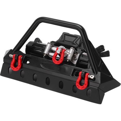 Pare-chocs avant avec treuil, pare-chocs métallique de remplacement avec éclairage LED, accessoires pour voitures RC tout-terrain (1/5)