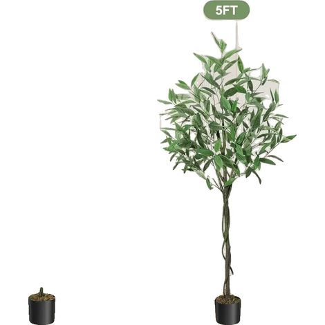 Albero artificiale, design realistico di eucalipto, facile da montare, verde, 1,5 m (1/2)