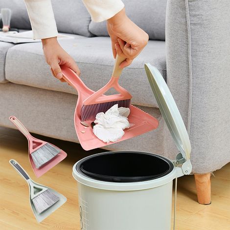 Balayette Et Pelle À Main - En Plastique - Pour Nettoyage De Table, Canapé, Chambre, Tente - 31 X 21 X 5 Cm - Rose - 1 Pièce