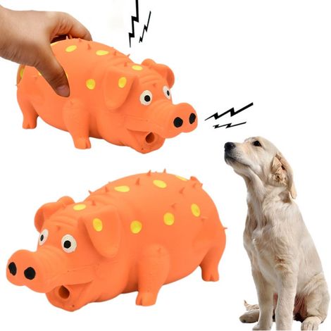 Jouet interactif en caoutchouc à mâcher pour chien, cochon grinçant, pour petits, moyens et grands chiens (1/5)