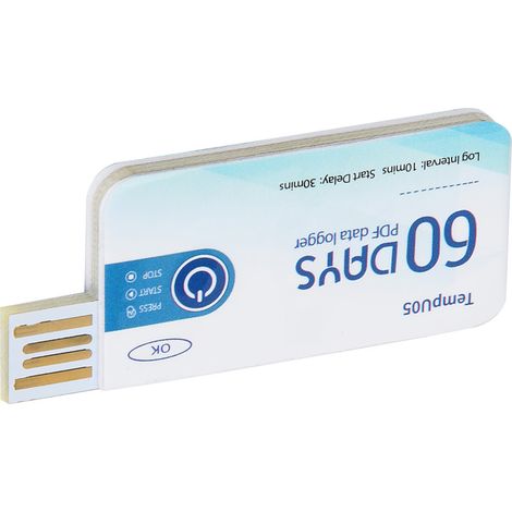 Enregistreur de données de température à usage unique TempU05, enregistreur de température USB jetable, rapport PDF (1/5)