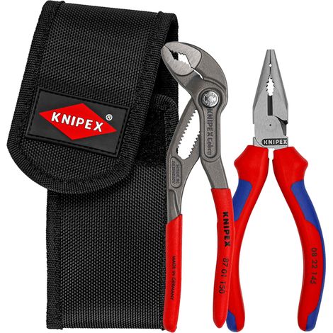 Draper 10614 KNIPEX 00 20 72 V06 Mini Pliers Set in Belt Tool Pouch, 1 x 08 22 145, 1 x 87 01 150