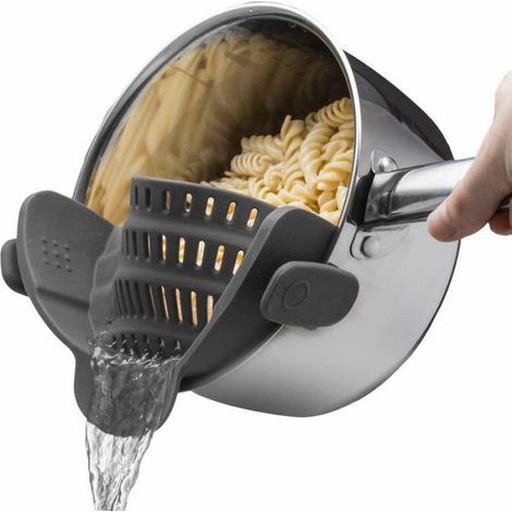 Passoire En Silicone Avec Clips - Résistant À La Chaleur Jusqu'à 230 °C - Pour Casseroles Et Bols Ronds - 1 Pièce (1/4)