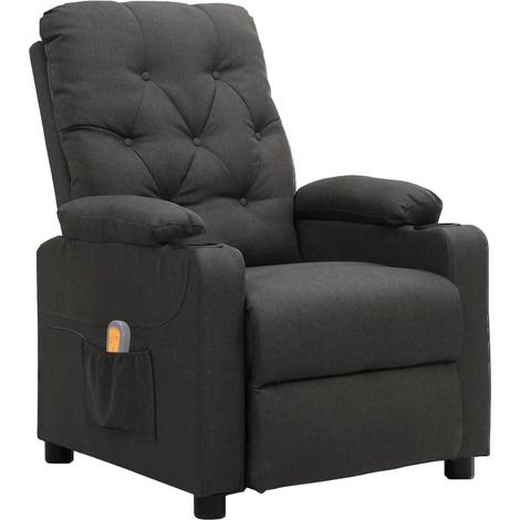 Massagesessel Dunkelgrau Stoff vidaXL (1/5)