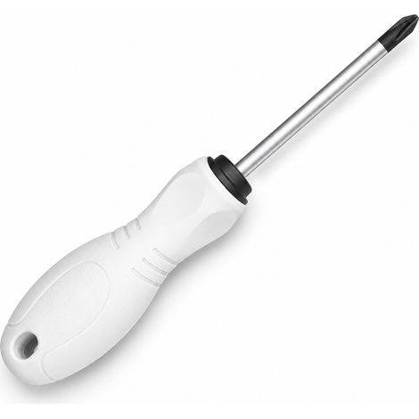Tournevis cruciforme 4 pouces manche blanc tige acier 20,8 cm (1/5)