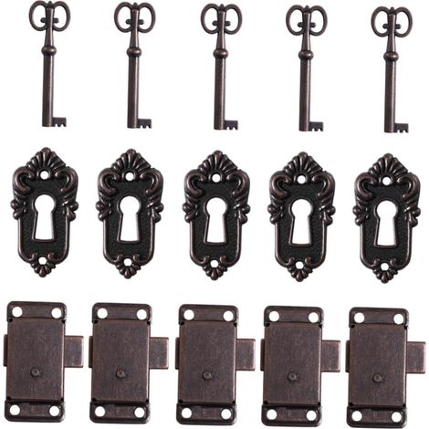 Kit de 5 verrous en fer faciles à installer pour meubles anciens (1/5)