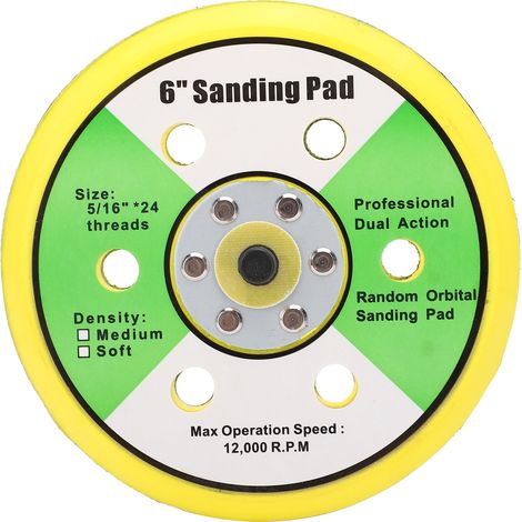Lot de 6 Disques Abrasifs Ponceuse Ronde 150mm Pad Polissage Meulage Roue à 6 Trous (1/5)
