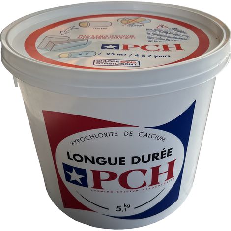 Stick di cloro lento 300 g 5,1 kg - hypochlorite calcium longue duree - pch (1/4)