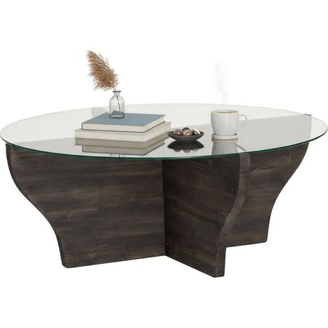 Dmora - Wohnzimmertisch Dborrell, Niedriger Wohnzimmertisch, Kaffeeregal, Couchtisch für Sofa, 92x92h36 cm, Anthrazit