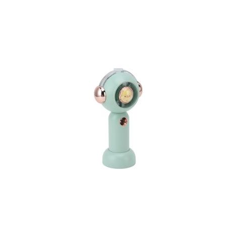 Joli ventilateur brumisateur portable avec fonction d'atomisation, rechargeable par USB, petit format et vert (500 mAh).
