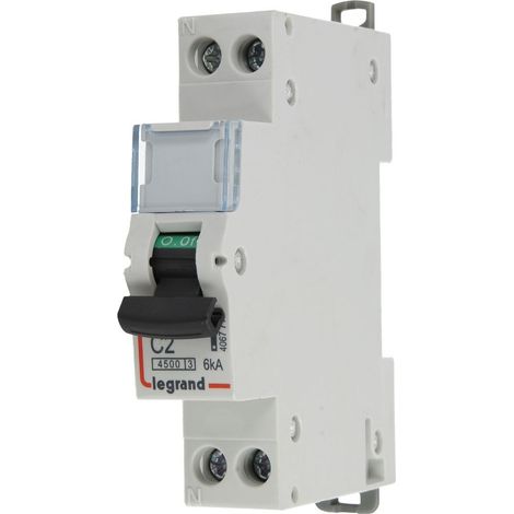 Disjoncteur Legrand 2A Courbe C 1 pôle+N 6 kA, 1 module