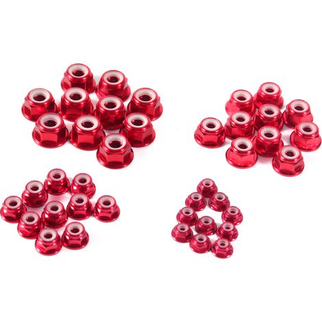 Écrou autobloquant hexagonal M5 à insert nylon anodisé, en alliage d'aluminium, lot de 10 pièces (1/3)