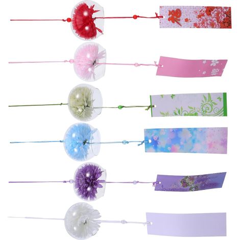 Carillons Éoliens en Verre Japonerie 6 Pcs 7 Cm Fleurs Colorées, Décoration Balcon et Jardin, Carillon à Vent D’intérieur en Vitrail, Ambiance Zen et Apaisante D’été (1/5)