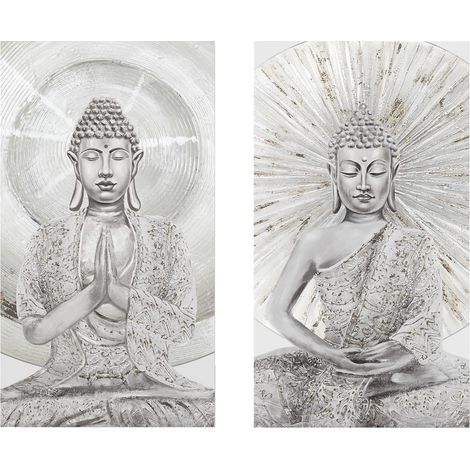 2er-Set Buddha-Leinwände 50x3x90 cm (1/3)