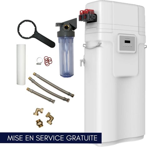 Apic – Adoucisseur d'eau extra plat 15L – Vanne volumétrique électronique BNT 850 HE – Débit 2,5 m3/h – Fixation murale (1/5)