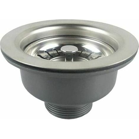 Spülbeckenablauf ohne Überlauf, Edelstahlkorb, ø 110 mm (1½"), Edelstahl + ABS