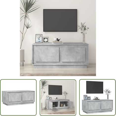 The Living Store Couchtisch Betongrau 102x50x44 cm Holzwerkstoff - Couchtisch - Wohnzimmerstil - Holzmöbel - Betonoptik - Sideboard