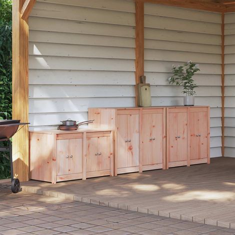vidaXL Meuble de cuisine d'extérieur MEPPEL 3 pc Blanc (1/5)