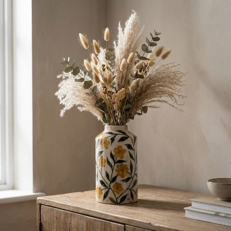Decorative Floral Pattern Display Vase (1/2)