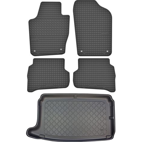 Volkswagen Polo V Hatchback de 05.2009 a 09.2017. JUEGO: alfombrillas de goma para coche + alfombrilla para maletero. (1/5)