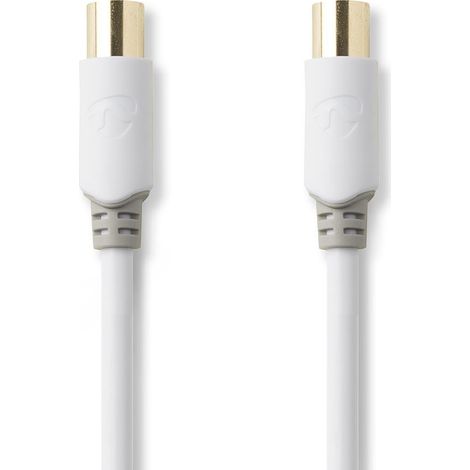 Koaxialkabel iec koax stecker iec koax buchse vergoldet 100 db 75 ohm doppelt geschirmt 100 m rund pvc wei verpackt (1/4)