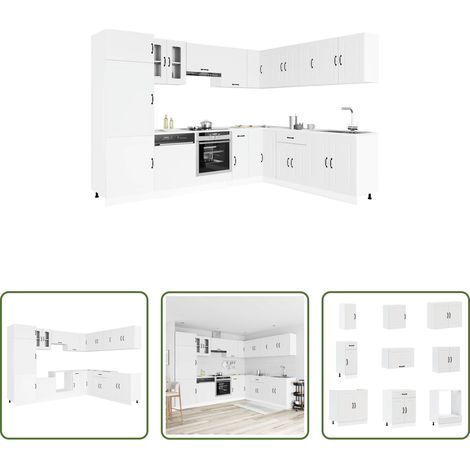 vidaXL Armoires murales -  Ensemble d'armoires de cuisine 14 pcs Kalmar bois d'ingénierie (1/5)