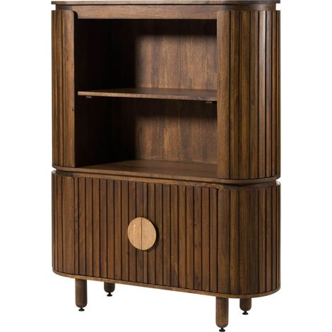 Highboard Mango 120x40x150 braun geölt KYOTO 115