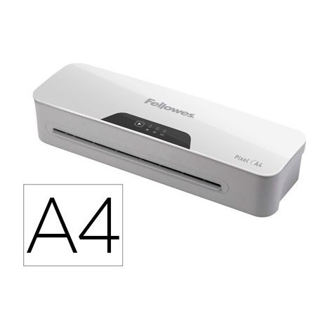 Plastificadora fellowes pixel a4 2 rodillos sistema antiatasco apagado automatico hasta 125 mc