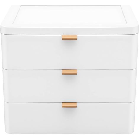 Schreibtisch-Aufbewahrungsbox – Schreibtisch-Organizer mit 3 Schubladen – Kosmetik-Organizer – Aufbewahrungsbox für Büro, Schlafzimmer, Arbeitszimmer (1/5)