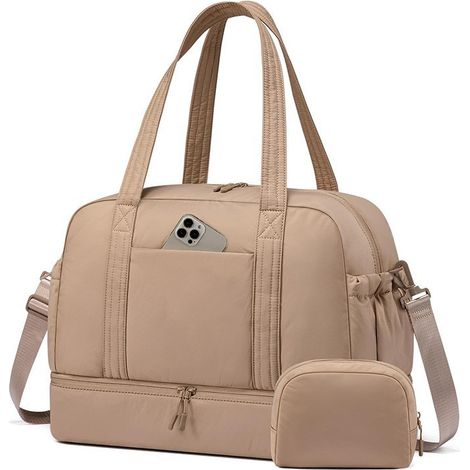 sac sport voyage k end pour femme avec compartiment à chaussures et poche imperméable, voyage bagage (1/5)