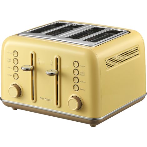 Tostapane BUYDEEM a 4 fette, modello DT640E, giallo tenue, UE (1/5)