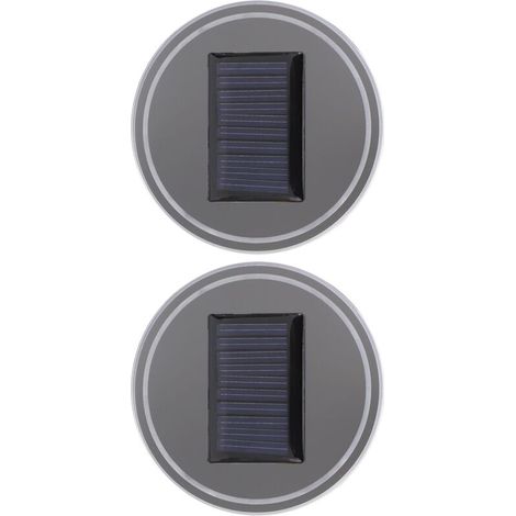 Lot de 2 sous-verres de voiture à induction solaire par vibration avec éclairage d'ambiance LED intérieur et porte-gobelet (1/5)
