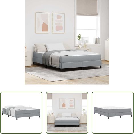 vidaXL Holzrahmen - Boxspringbett mit Matratze Hellgrau 140 x 190 cm Stoff (1/5)