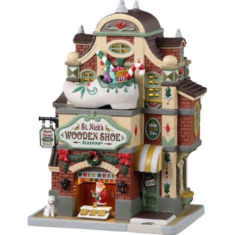 Lemax St. Nick'S Wooden Shoe Shop - Negozio di Scarpe di San Nicola per villaggio di Natale (1/3)
