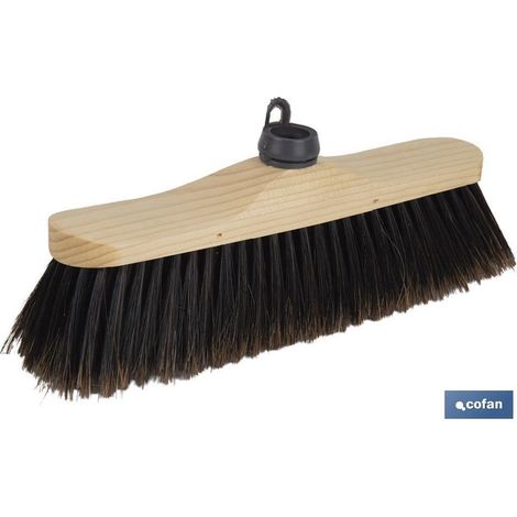 Brosse de balayage 34x8x15cm en polypropylène et PVC avec poils de prêle marron et noirs (1/4)