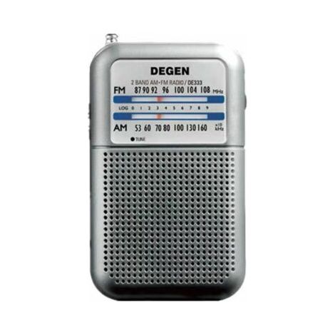 DE-333 Mini Radio Portable,Poste Radio Transistor avec Bouton FM et Indicateur de Signal, Pile Remplaçable (AAA)