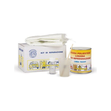 Kit riparazione fibroresina completo 750 ml carrozzeria nautica vetroresina (1/2)
