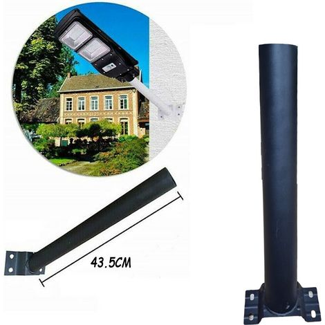 LAMPADAIRE DE RUE À SUPPORT DE MÂT EN MÉTAL EXTÉRIEUR PEINT NOIR 43,5 D 5,5 CM (1/2)