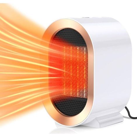 Chauffage Soufflant 1200W, Chauffage électrique avec 2 modes, Portable PTC en céramique 3S chauffage rapide Silencieux, Chauffage Personnel pour Bureau à Domicile, blanc (1/4)