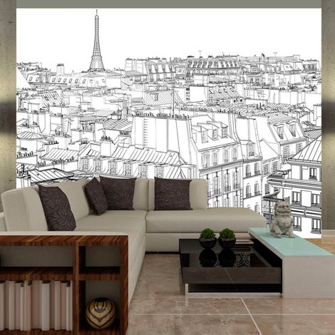Papier peint croquis parisien - 350 x 270 cm (1/4)