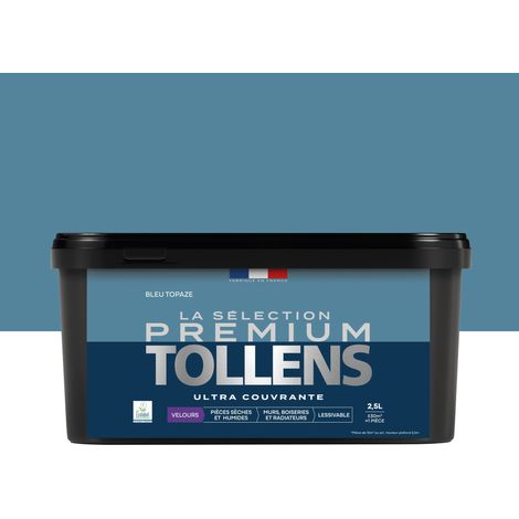 Tollens - Peinture intérieure couleurs - La Sélection Premium Velours - Ultra Couvrante - Bleu Topaze 2,5 L - 30m²