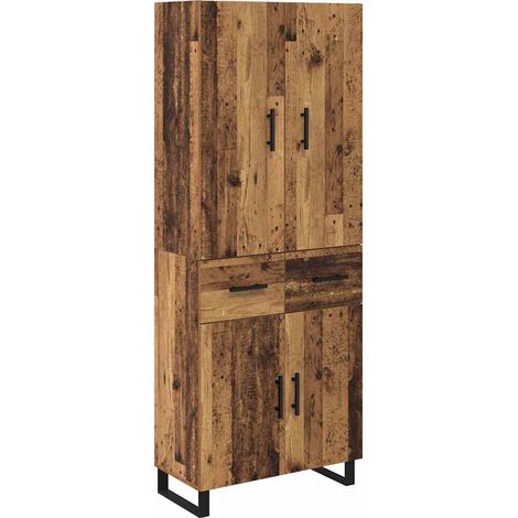 2 pcs Armoires Hauts de rangement - Armoires De Chambre avec tiroir Bois Ancien 69,5 x 34 x 180 cm fr6703 - Maison La Vie (1/5)