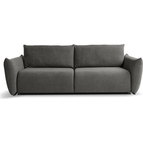 Canapé droit convertible 3 places ISSORIA – tissu - Gris foncé (1/4)