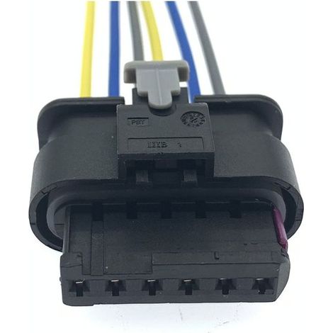 Le connecteur 6 broches 1-1718646-1 est compatible avec le connecteur de conversion Volkswagen Audi 1-1670919-1 DJ7062-1.2-21 (connecteur simple).